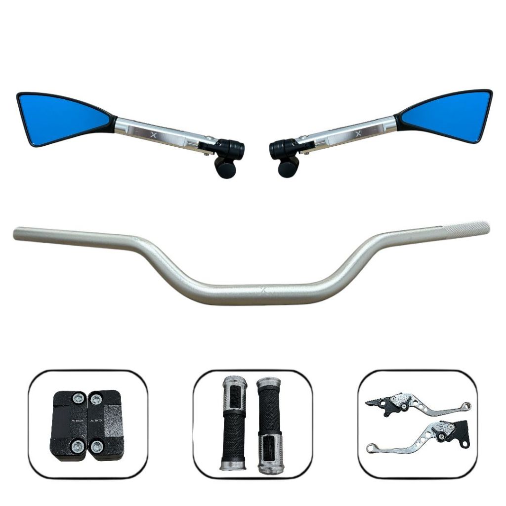 Kit Par Retrovisor Guidão Manete Manopla Honda Cbx 200 Strada Cbx 250 Twister Cb300R