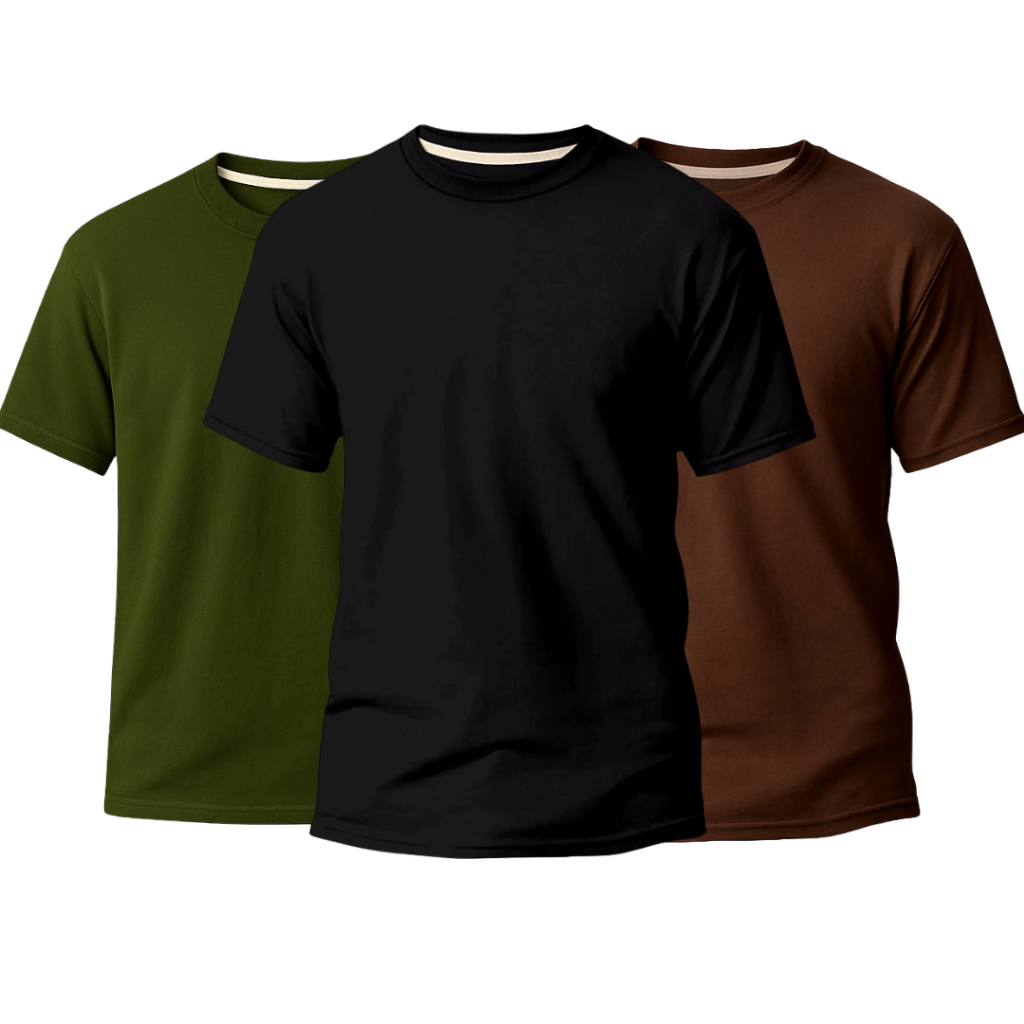 Kit 3 Camisetas 100% Algodão Slim Fit Masculinas – Promoção Streetwear Algodão