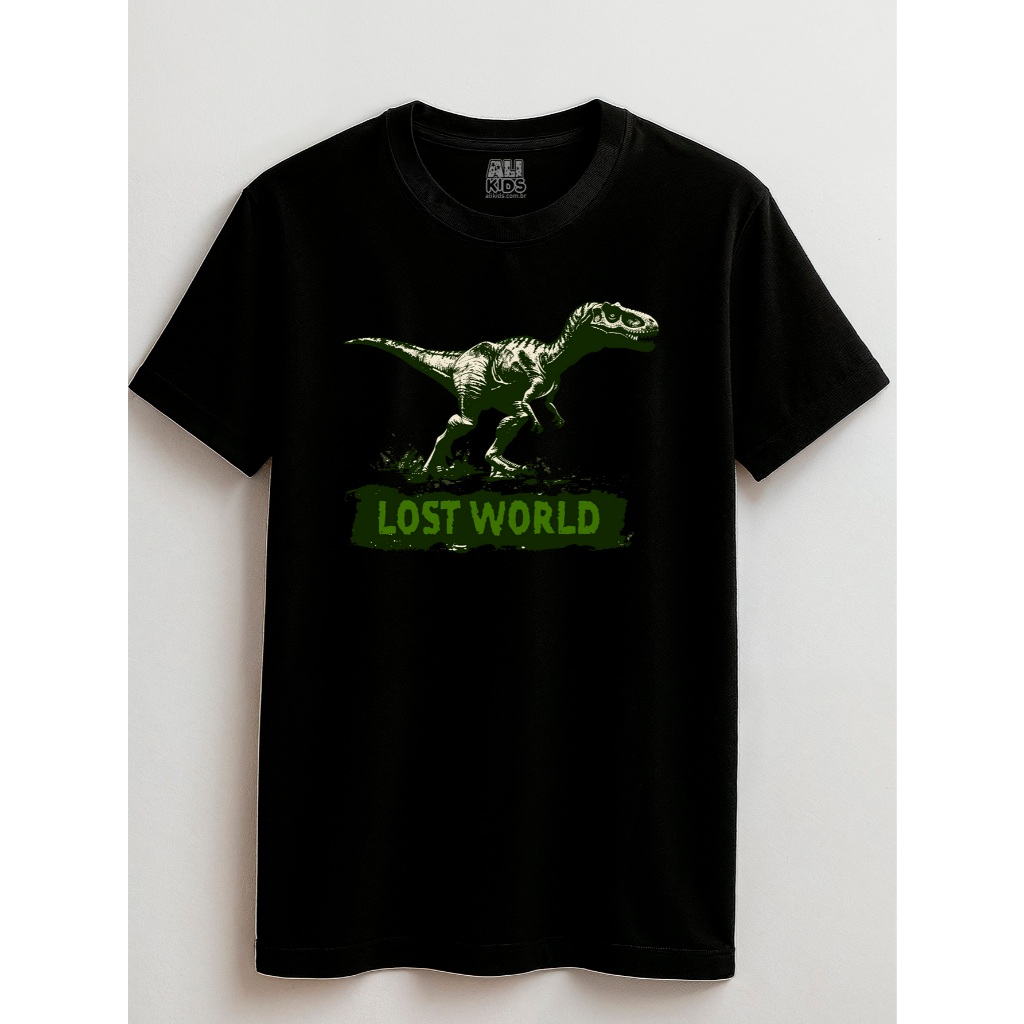 Camiseta Dinossauro Jurassic Juvenil e Infantil 2 ao 16 anos Lost World Casual Urban