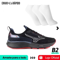 Tênis Mizuno Cool Ride 3 Masculino + 3 Pares de Meias Original Com Nota Fiscal e Garantia