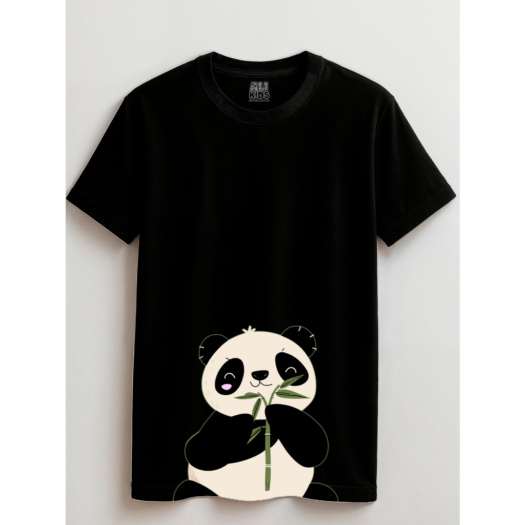 Camisa Urso Panda Juvenil e Infantil 2 ao 16 anos 100 Algodao Unissex