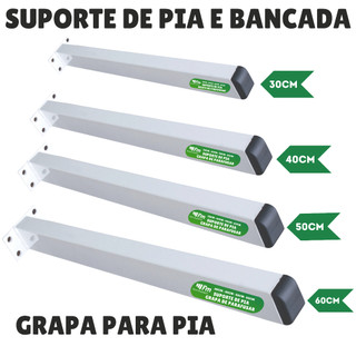 Suporte De Pia De Parafusar Grapa Para Pia Bancada Mármore Granito 30cm - 40cm - 50cm - 60cm 1 Peça