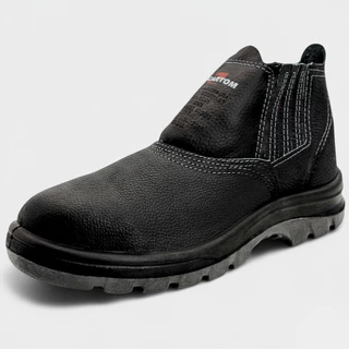 Botina De Segurança Biqueira de PVC Bidensidade Cartom Flex EPI CA15081 Couro 026PVC - Preto