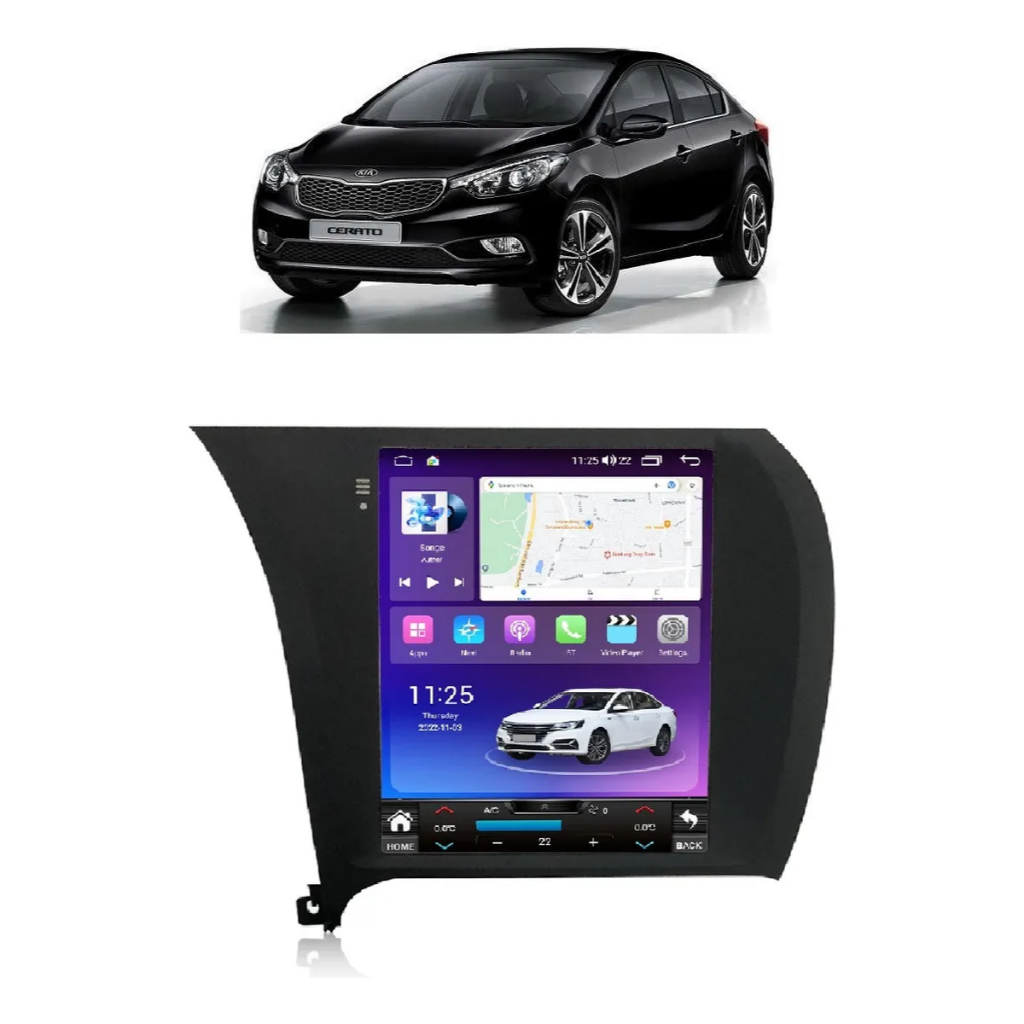 Multimidia Tesla Kia Cerato 2013 Á 2017 Android Carplay Wi-fi + Moldura