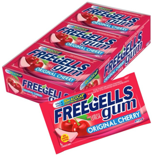 Chiclete Freegells Gum Cereja caixa com 15uni - Zero Açúcar Sem Glúten em Oferta na Shopee