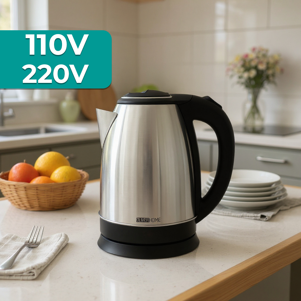 Chaleira Elétrica Térmica Oliver Home Inox 1.8 Litros Com Tampa 110v E 220v