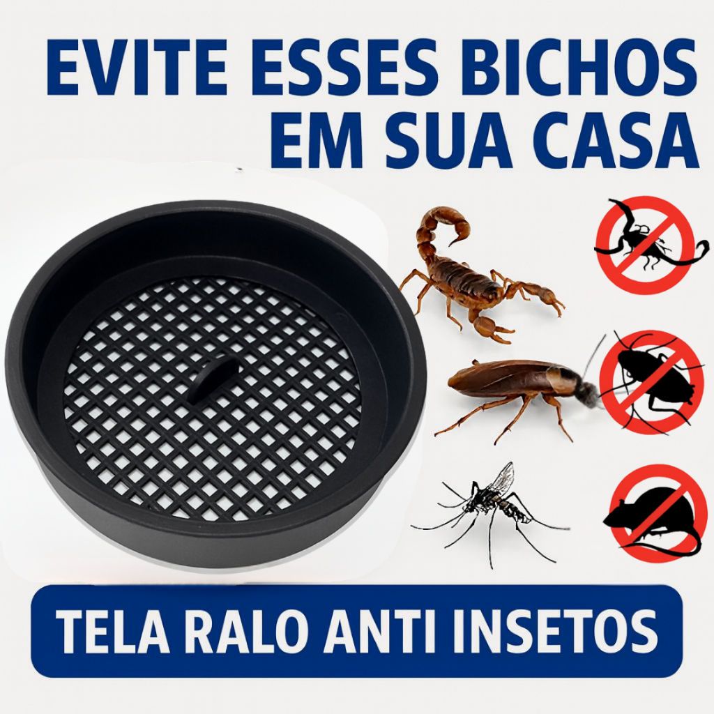 kit Tela Anti Inseto Escorpião Dengue Baratas Para Ralos 10cm e 15cm Filtro Contra Entupimento Banheiro em Oferta na Shopee