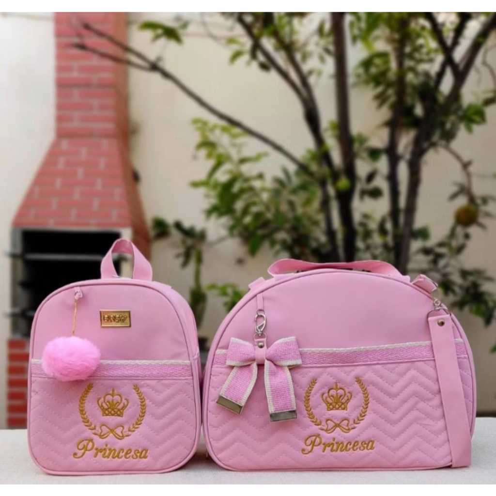 kit de Bolsas Maternidade com Fita e Coroa Bordada (2 Peças) em Oferta na Shopee