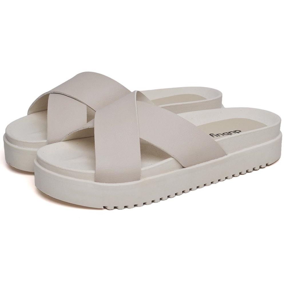 Sandalia Chinelo Dubuy Feminino Slide Off White Original Bia 2076DB em Oferta na Shopee