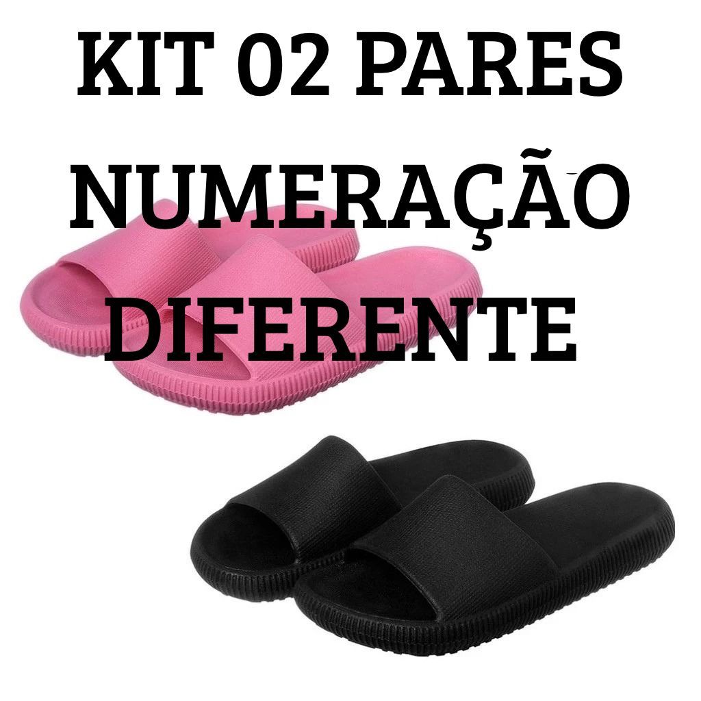 Kit 2 Pares Numeração Diferentes Chinelo Slide Nuvem Feminino Confortávell em Oferta na Shopee