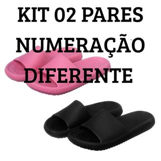 Kit 2 Pares Numeração Diferentes Chinelo Slide Nuvem Feminino Confortávell em Oferta na Shopee