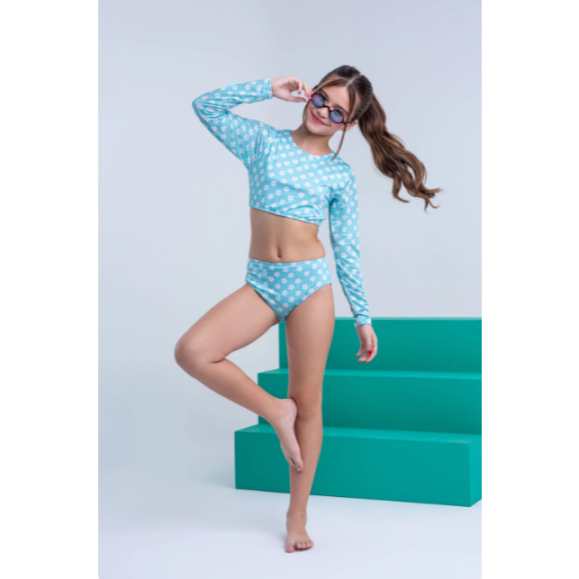 conjunto infantil menina Proteção Solar UV+ Biquíni Infantil Menina Natação Praia Piscina flor