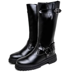 Bota Biker Boots Feminina Cano AltoTratorada Preto DUBUY Taylor 1820DB