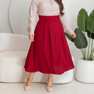 Saia Feminina Midi Raquel – Linho Confortável e Elegante Sofisticada em Oferta na Shopee