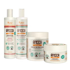 Kit Apice Shampoo Condicionador Máscara Creme de Pentear África Baobá Restaurador 300ml