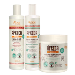 Kit Apice Shampoo Condicionador Creme de Pentear África Baobá Restaurador 300ml