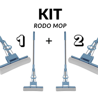 Kit Dois Rodo MOP Limpeza Casa Cozinha Seca Esfregão Resistente Prático Vassoura Escritório em Oferta na Shopee