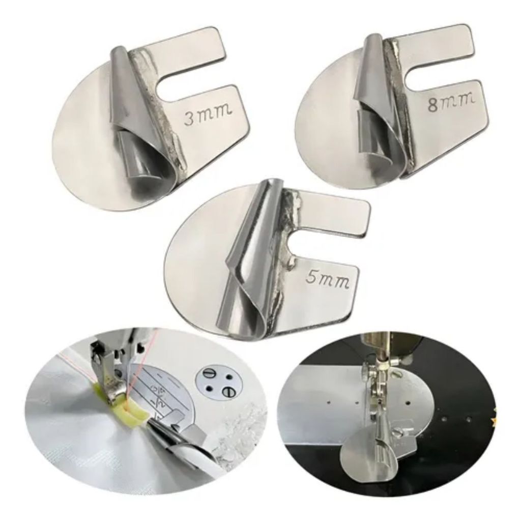 3 Aparelho Barra Bainha Enrolada Reta Industrial E Doméstica