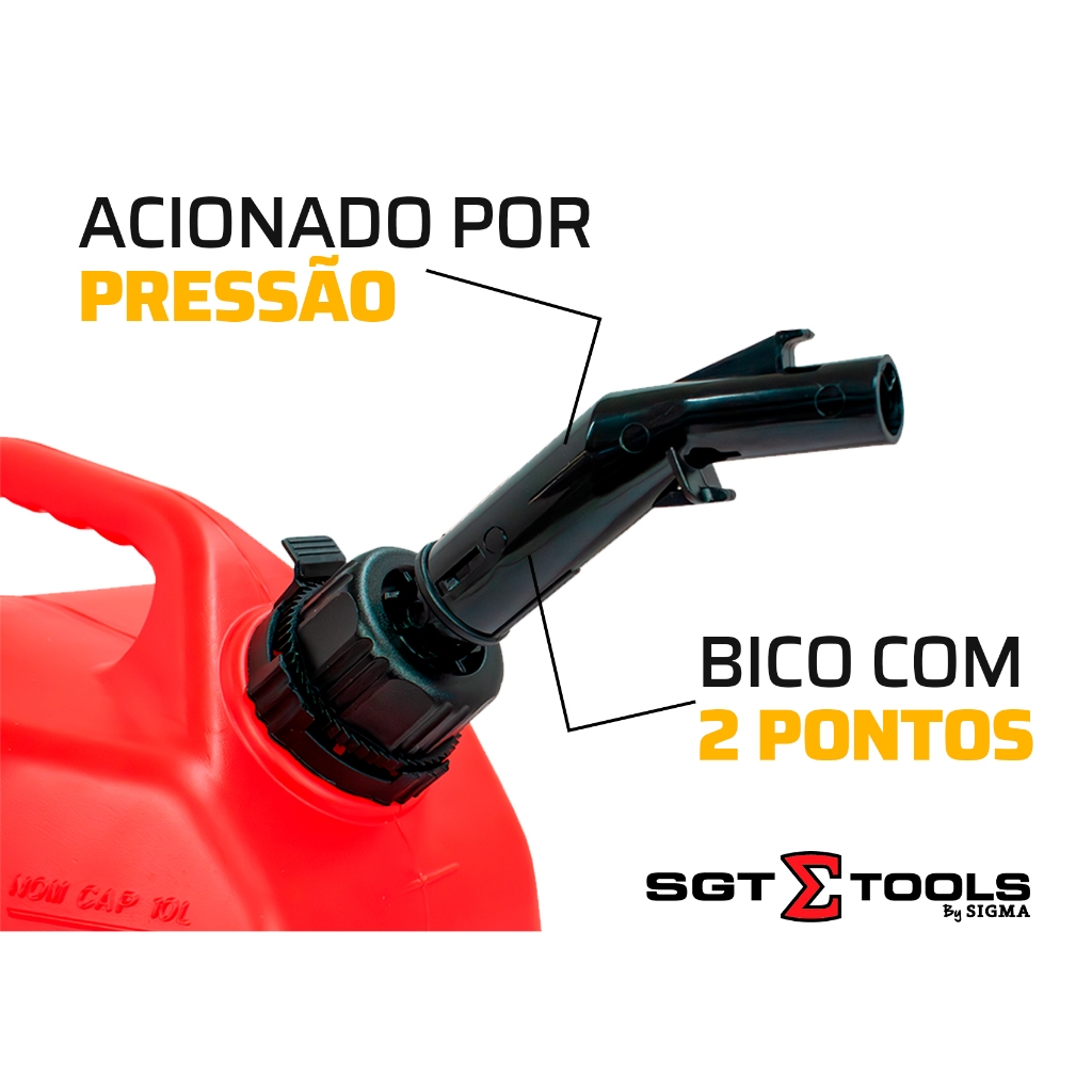 Galao Tanque Para Transporte E Abastecimento De Combustível Com Bico 5 Litros