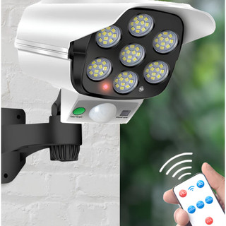 Câmera Falsa Solar Com Sensor Presença Com 77LEDS Antifurto Refletor