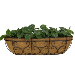 Vaso Jardineira de Fibra de Coco 60cm e Suporte Para Parede