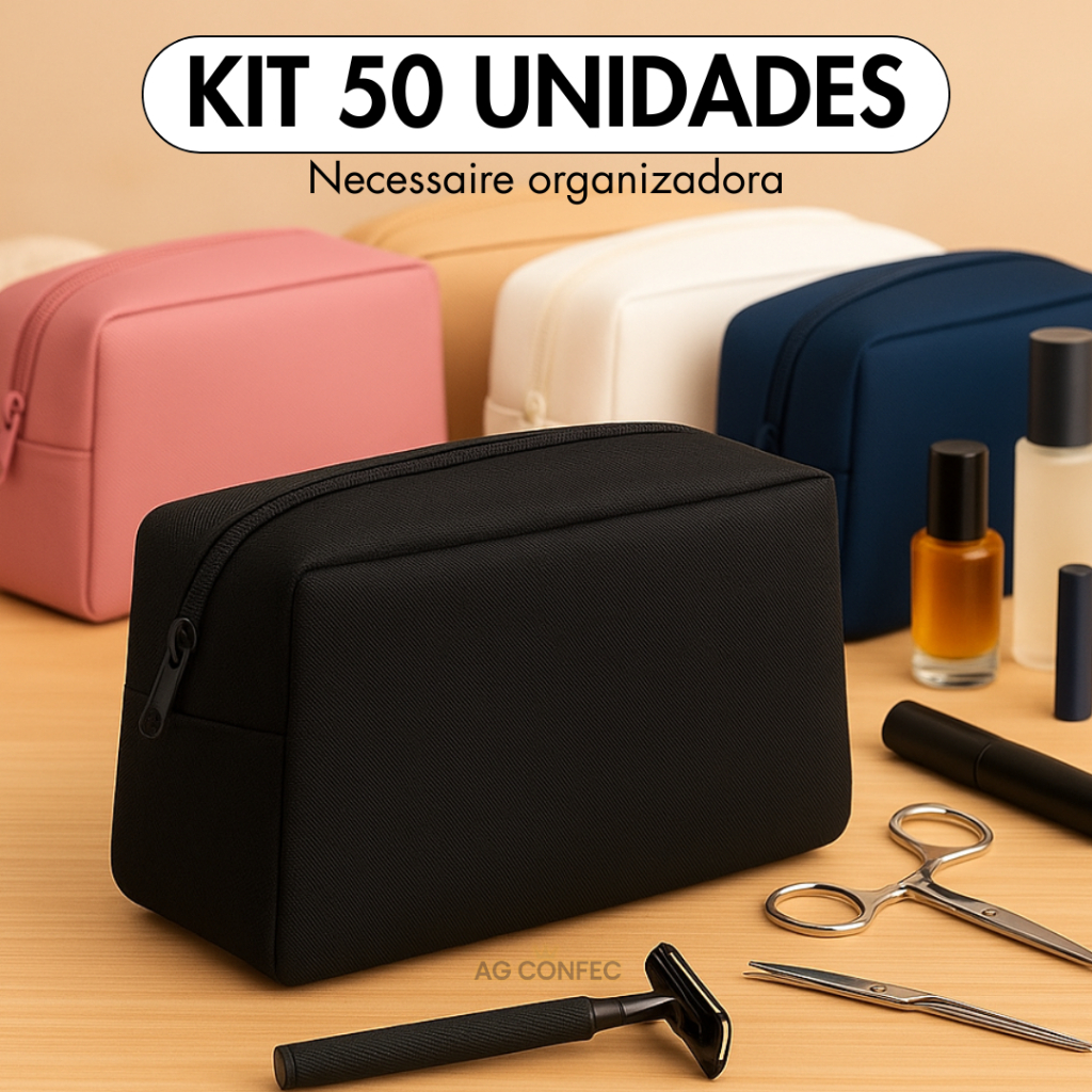 50 Nécessaire Grande Masculina Feminina Organizadora Viagem Bolsa de Mão Porta Maquiagens PROMOÇÃO
