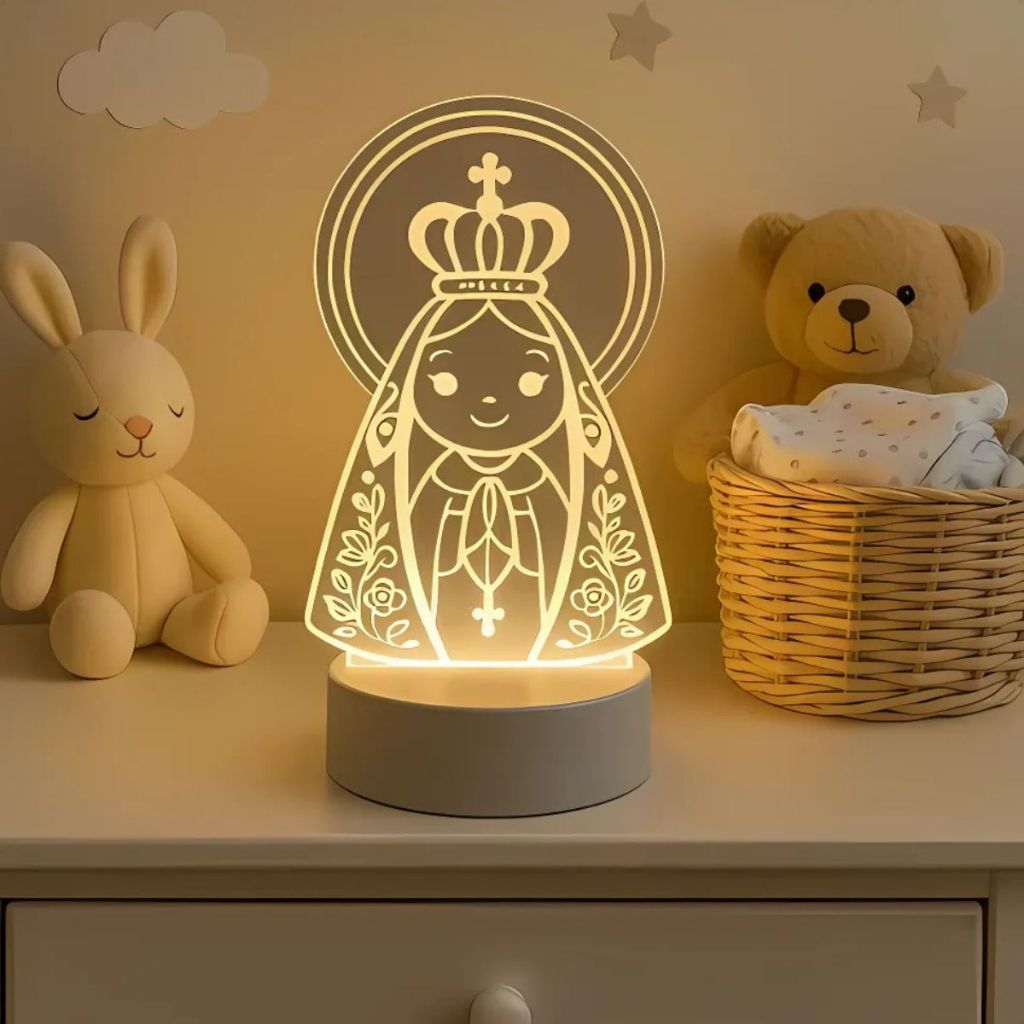 Luminaria Religiosa Nossa Senhora Aparecida Led Acrilico 1605 em Oferta na Shopee