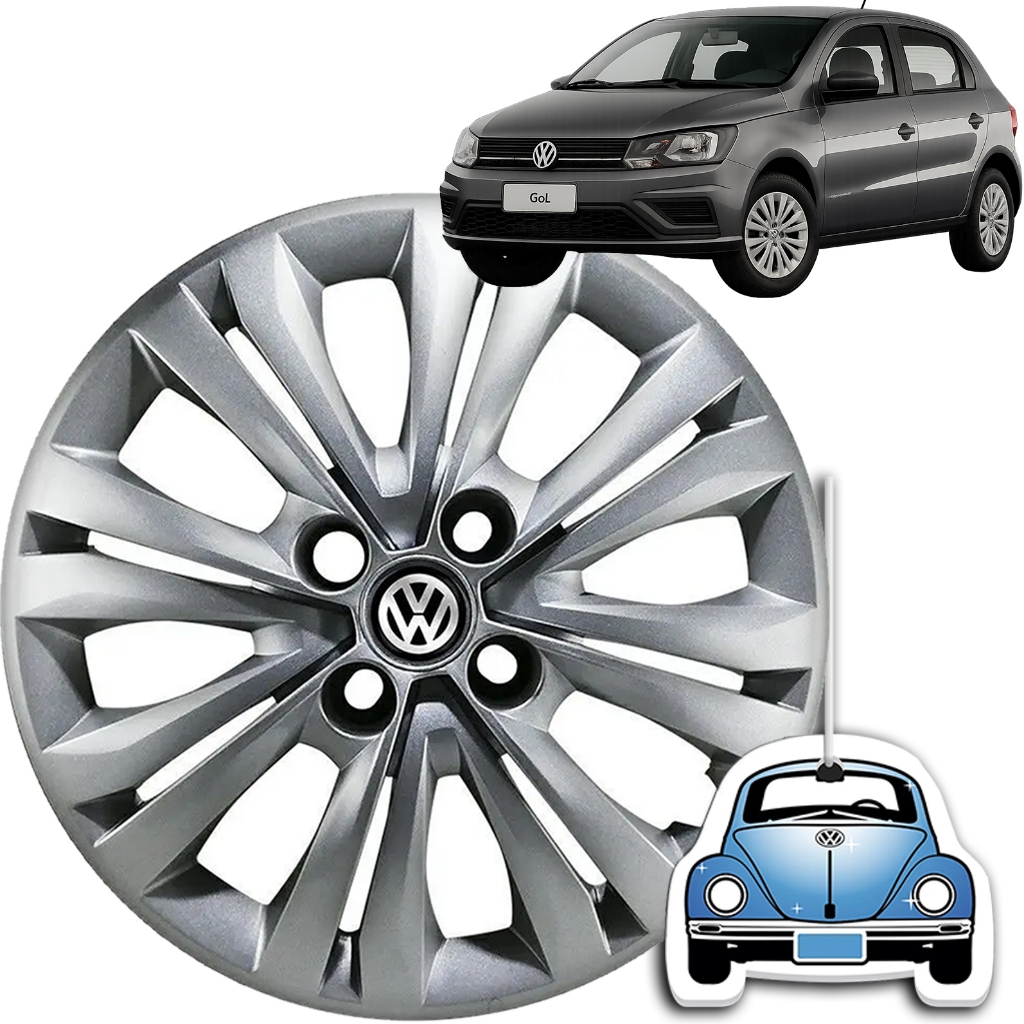 Jogo 4 Carlota Aro 14 Compatível VW Gol Saveiro Voyage Volkswagen Acessórios Para Carro + Brinde