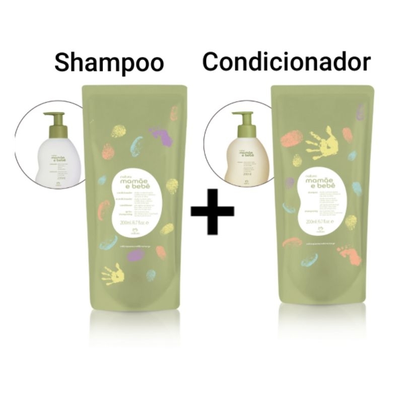 Combo Refil Mamãe e Bebe 200ml (Shampoo+Condicionador)