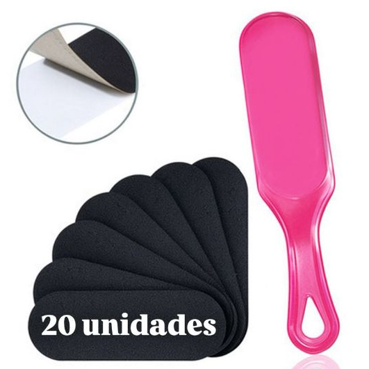 Kit 20 Lixas Pés Refil Descartável + 1 Base Suporte Anatômica Pedicure em Oferta na Shopee