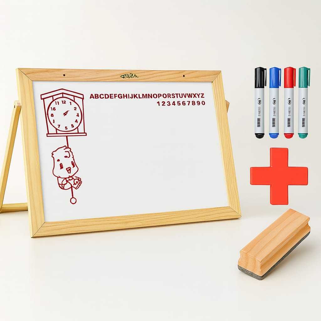 Lousa Quadro Branco Infantil 70x50 Cm + Canetas + Apagador - Educacional Dia Das Crianças