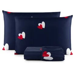 Jogo de Lençol Casal 200 Fios 3 Peças com Elástico Padrão Cama Box Toque Macio