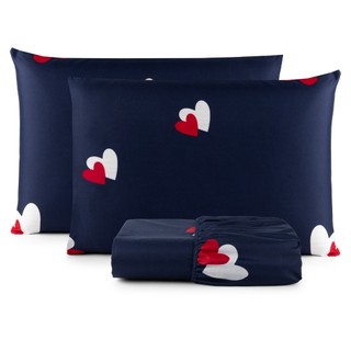 Jogo de Lençol Casal 200 Fios 3 Peças com Elástico Padrão Cama Box Toque Macio