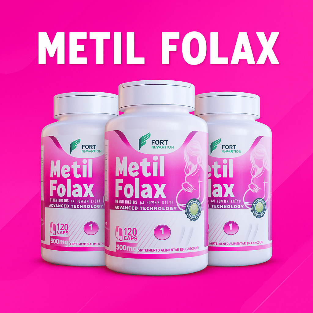 Metil Folax 500mg - 120 Cápsulas - FNU | Vitaminas E, B6, B12 e Ácido Fólico | Energia e Bem-estar