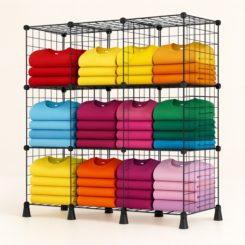 Balcão Estante Expositor Aramada 9 Nichos 30x30 C/ Vidro Em Cima em Oferta na Shopee