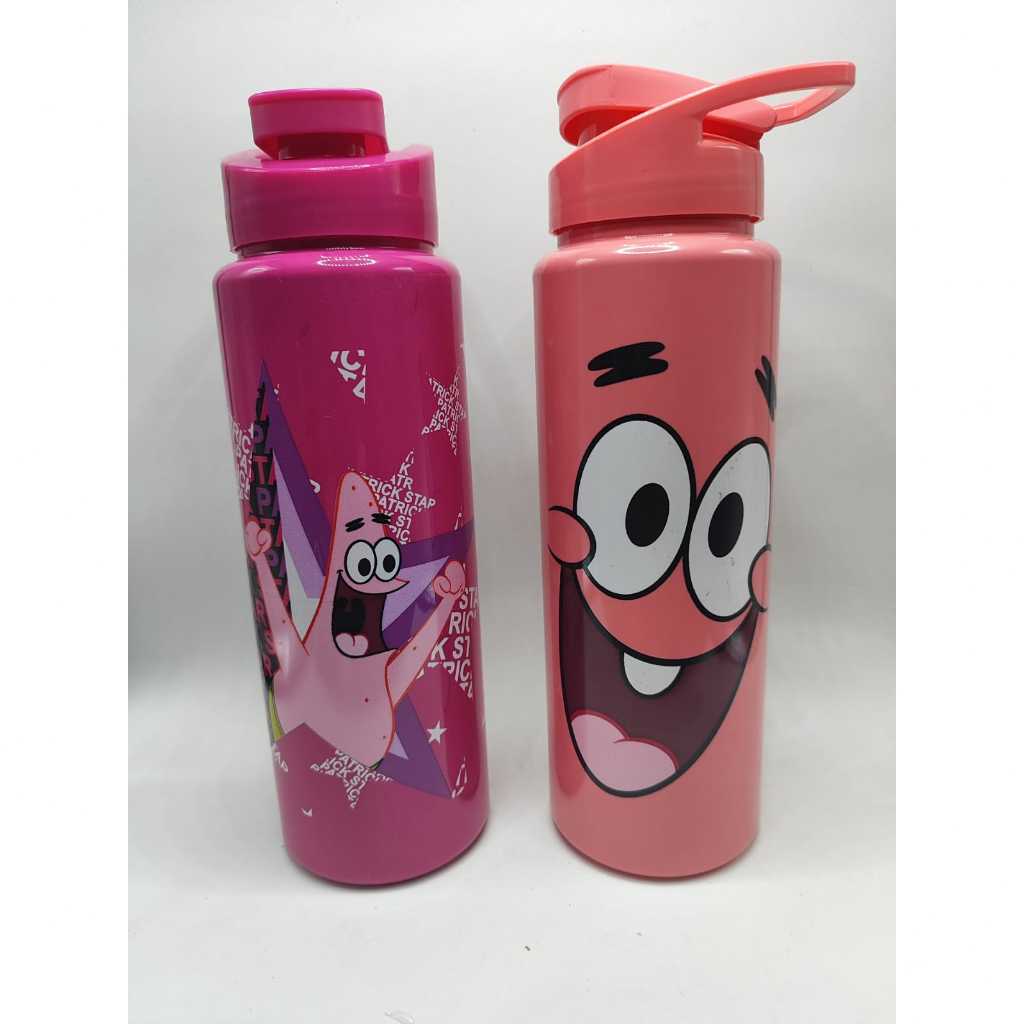 Garrafa Squeeze De Plástico Pet Sport Bob Esponja - Rosa Patrick Face Páramo C/Tp. +Alca 750ml