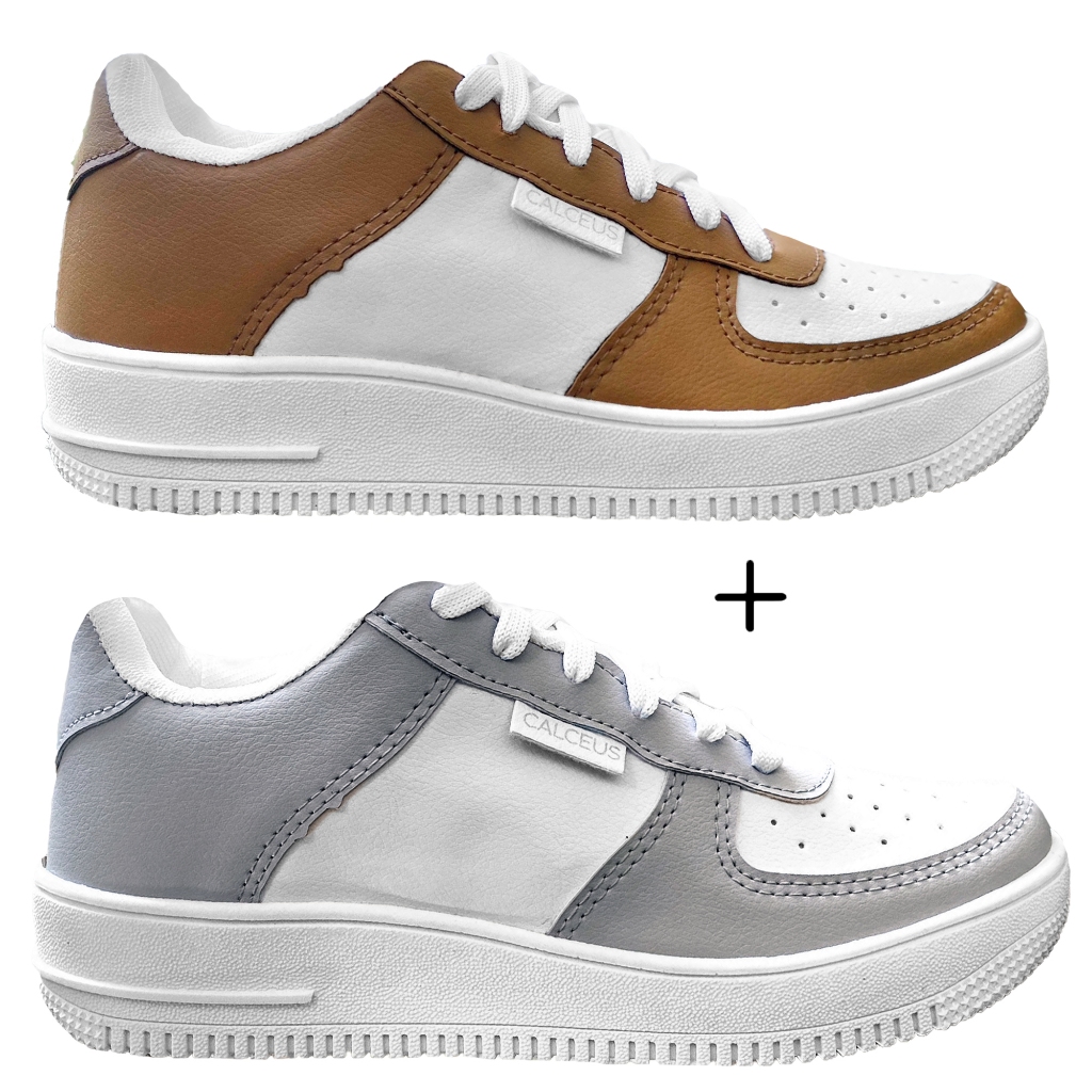 Kit 2 Tênis Plataforma Feminino Masculino Academia Dia a Dia Casual em Oferta na Shopee