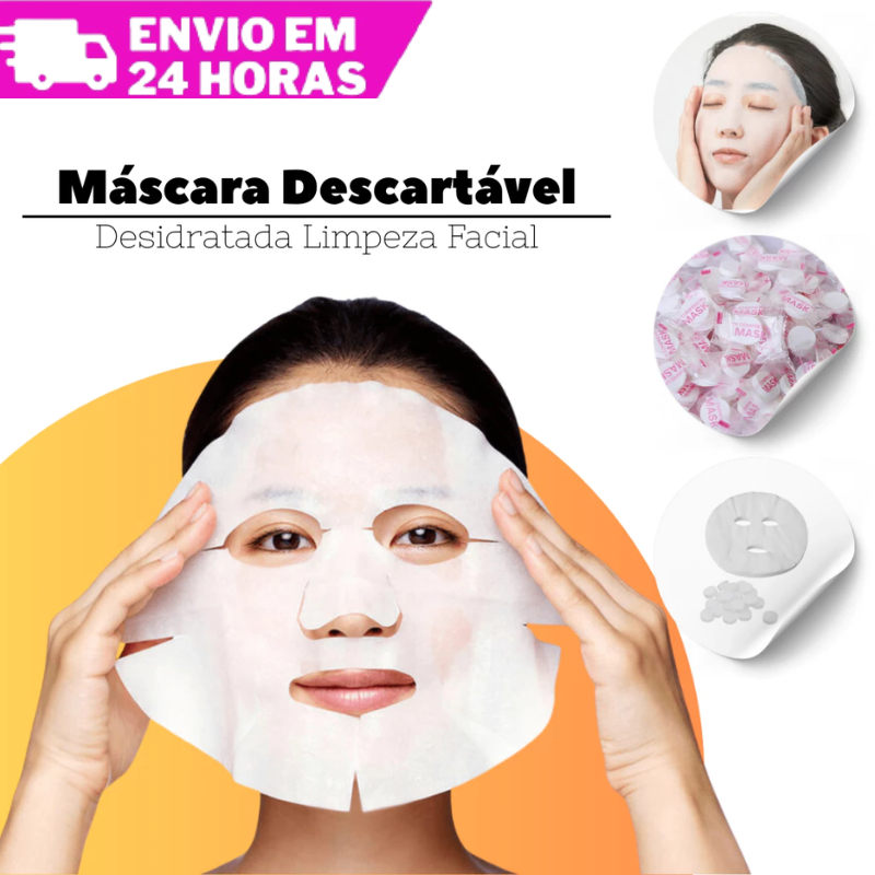 Kit 150 Máscara Facial Comprimida Mágica DIY Skincare Hidratante Desidratada Limpeza Facial