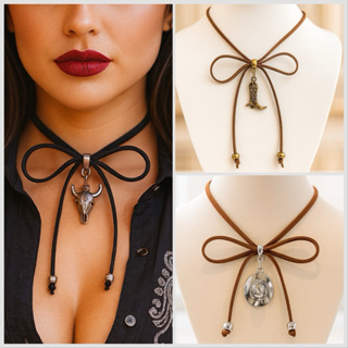 Colar Country Estilo Rodeio com Pingente Folheado Western Fashion em Oferta na Shopee