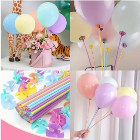 Kit 10/50 Suporte Balão Bexiga Vareta Pega Balão - 33 Cms Candy Cromado Neon em Oferta na Shopee