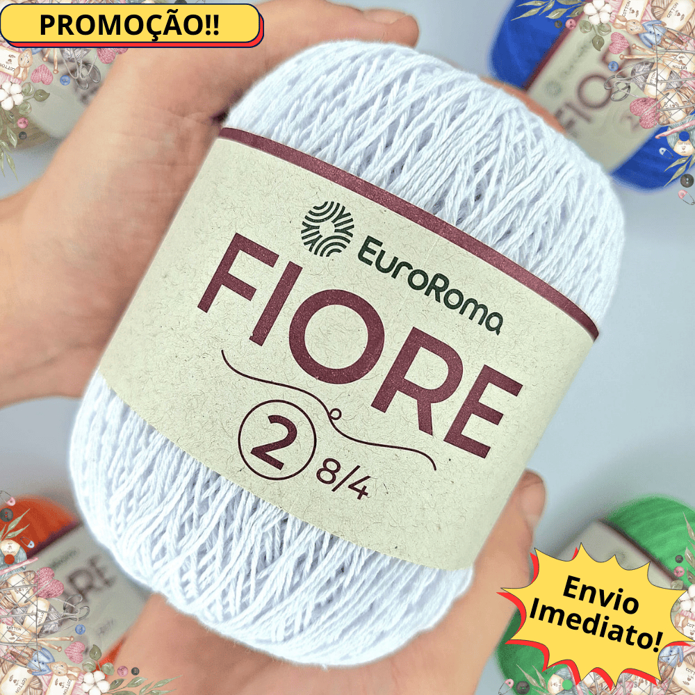 Linha Fiore Euroroma 500m N°2 Similar ao Fio Anne fina para Crochê Tricô e Roupa em Oferta na Shopee