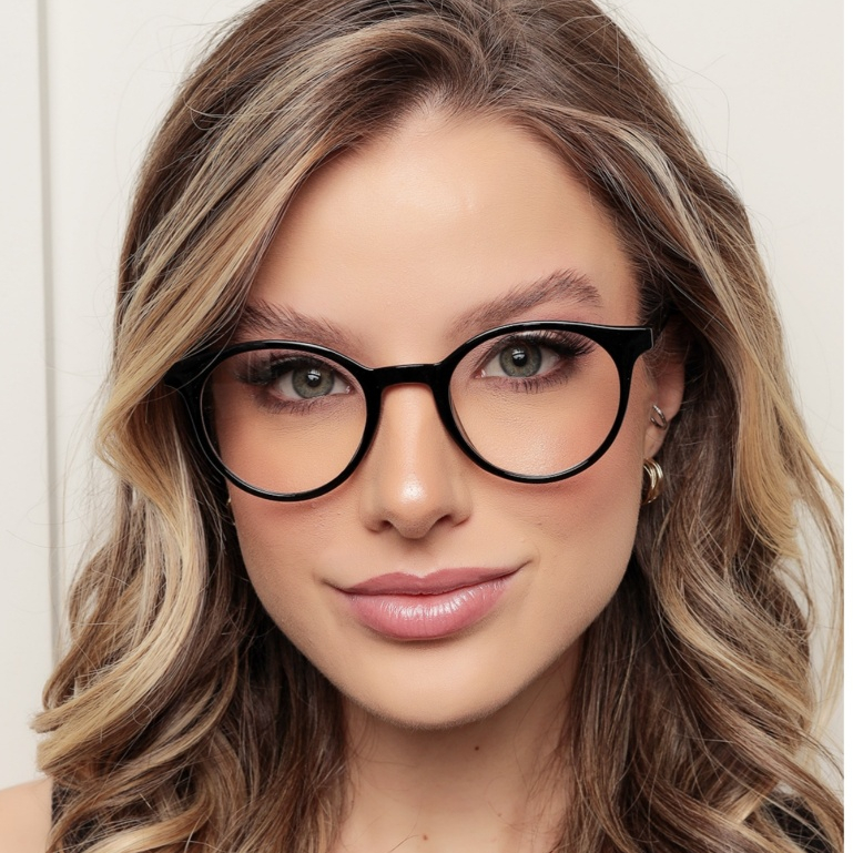 armacao de oculos  grau  feminino redondo lente descanso com uv400 TR90 em Oferta na Shopee