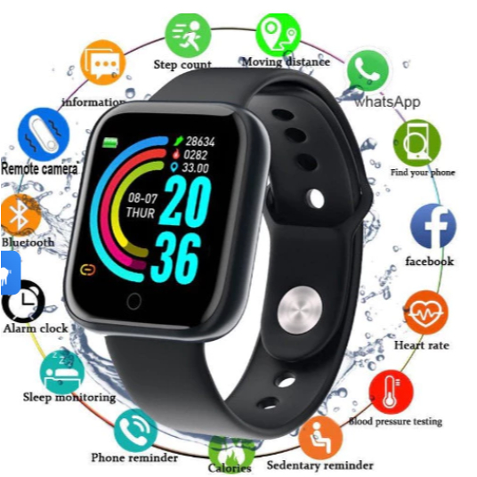 Relogio Smartwatch Smart Bracelet D20 Relógio inteligente para Android e IOS Esportivo Prova D'água Rastreador Monitoram