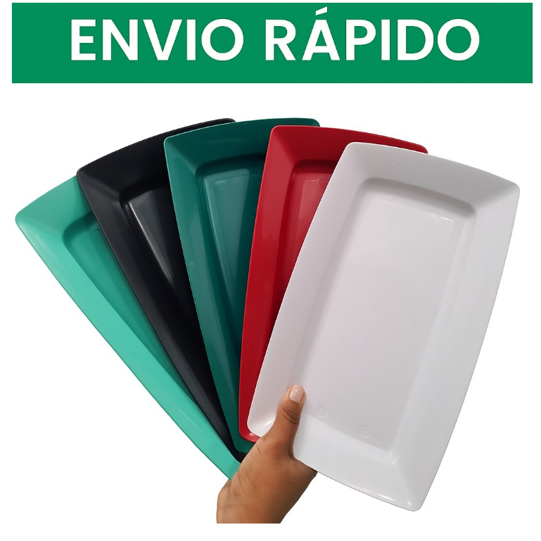 Kit Bandejas 10  Petisqueiras Plástico NÃO TRINCA - RESISTENTE Lanches Porções Espetinho Bar Pasteis em Oferta na Shopee