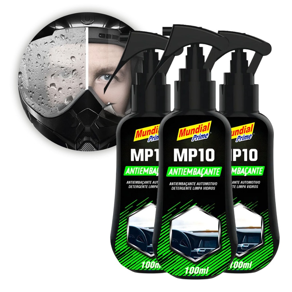 Kit 3 Unidades Spray Antiembaçante 100ml Para Vidros Parabrisa Espelho Óculos Viseiras Automotivo