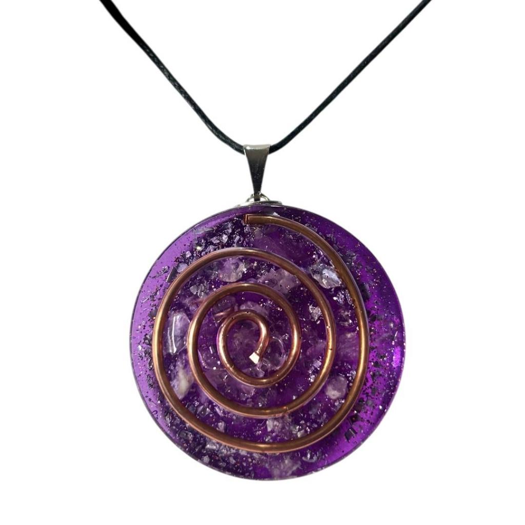 Colar Ametista Orgonite Transmutação e Cura Pedra Natural em Oferta na Shopee