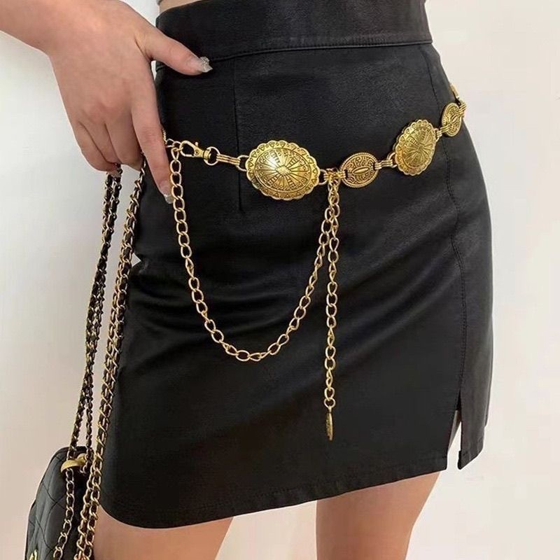 Cintos de corrente design retro acessórios vestido versátil novo verão antigo