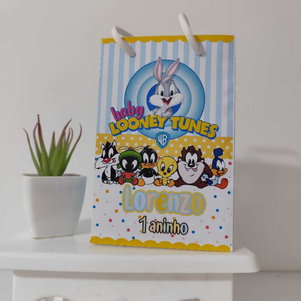 Sacolinha Personalizada  Looney Tunes, Lembrancinha  para Festa de Aniversário sacolinha surpreza,sacola pegue e monte