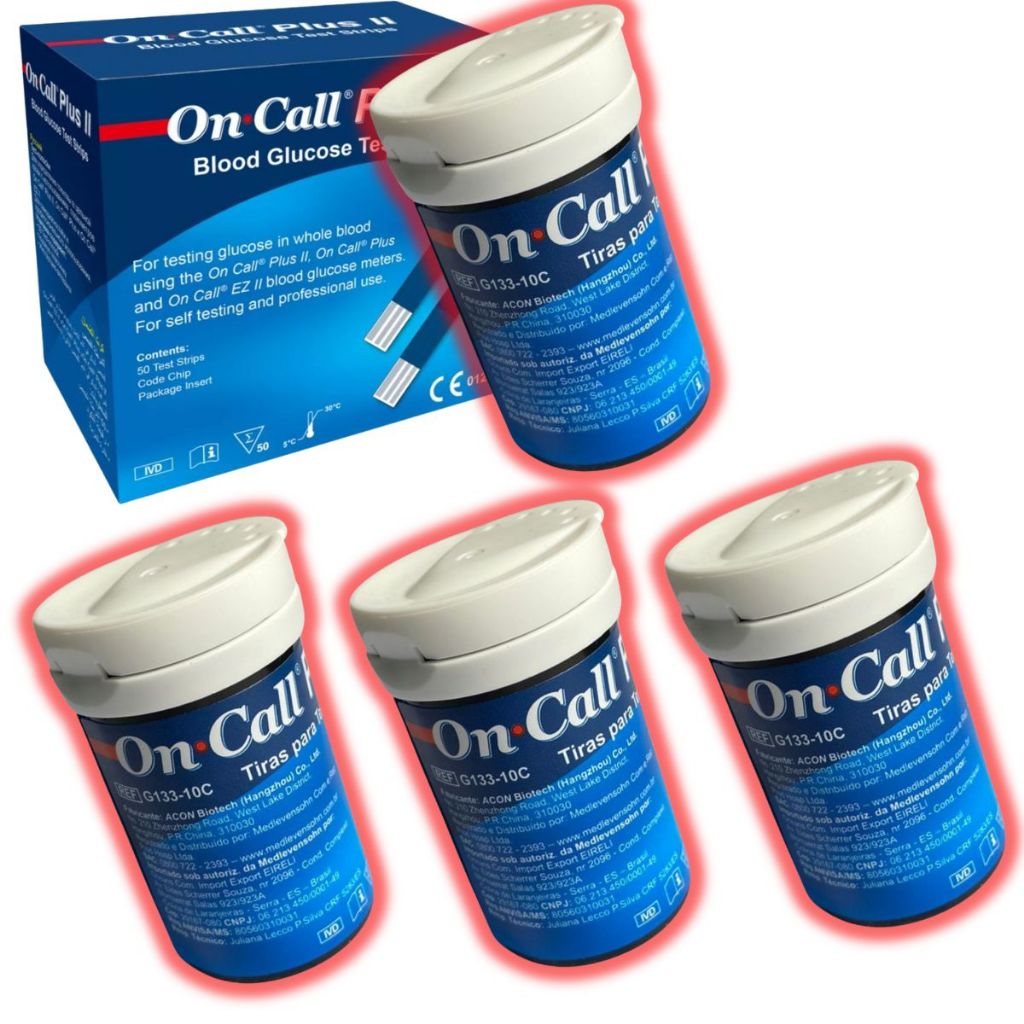 200 Tiras Medir Glicose On Call Plus II em Oferta na Shopee