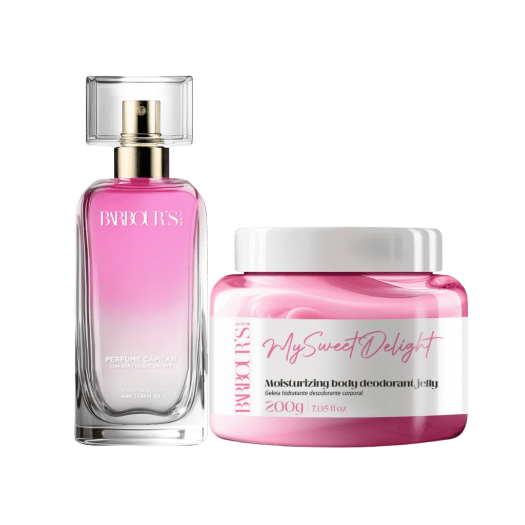Kit Perfume Capilar 50ml e Geleia Hidratante Corporal 200ml My Sweet Delight Barbour's Beauty em Oferta na Shopee